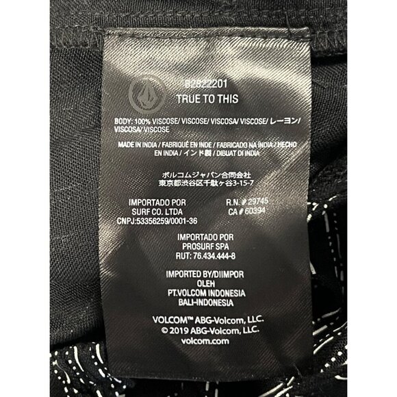 Volcom Women Size Medium M Wild Queendom Black White Striped Romper V-Neck New - Picture 7 of 8